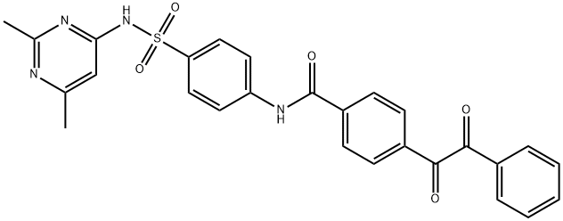 N-(4-{[(2,6-dimethyl-4-pyrimidinyl)amino]sulfonyl}phenyl)-4-[oxo(phenyl)acetyl]benzamide 化学構造式