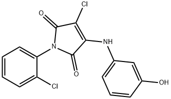 3-chloro-1-(2-chlorophenyl)-4-(3-hydroxyanilino)-1H-pyrrole-2,5-dione,307545-32-0,结构式