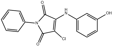 3-chloro-4-(3-hydroxyanilino)-1-phenyl-1H-pyrrole-2,5-dione,307545-33-1,结构式
