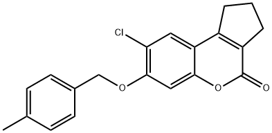 8-chloro-7-[(4-methylbenzyl)oxy]-2,3-dihydrocyclopenta[c]chromen-4(1H)-one Structure