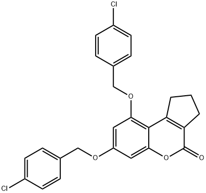 7,9-bis[(4-chlorobenzyl)oxy]-2,3-dihydrocyclopenta[c]chromen-4(1H)-one,307549-29-7,结构式