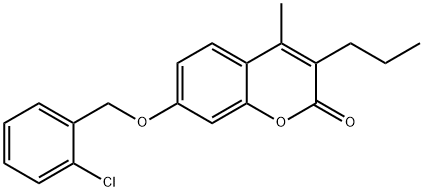 7-[(2-chlorobenzyl)oxy]-4-methyl-3-propyl-2H-chromen-2-one 结构式