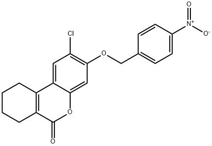 2-chloro-3-({4-nitrobenzyl}oxy)-7,8,9,10-tetrahydro-6H-benzo[c]chromen-6-one,307550-39-6,结构式