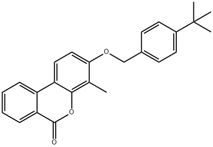 3-[(4-tert-butylbenzyl)oxy]-4-methyl-6H-benzo[c]chromen-6-one 结构式