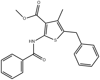 methyl 2-(benzoylamino)-5-benzyl-4-methyl-3-thiophenecarboxylate,308293-37-0,结构式