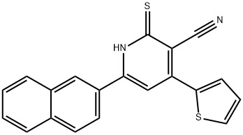 6-(2-naphthyl)-4-(2-thienyl)-2-thioxo-1,2-dihydro-3-pyridinecarbonitrile Struktur