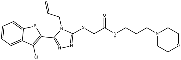 2-{[4-allyl-5-(3-chloro-1-benzothien-2-yl)-4H-1,2,4-triazol-3-yl]sulfanyl}-N-(3-morpholin-4-ylpropyl)acetamide Structure