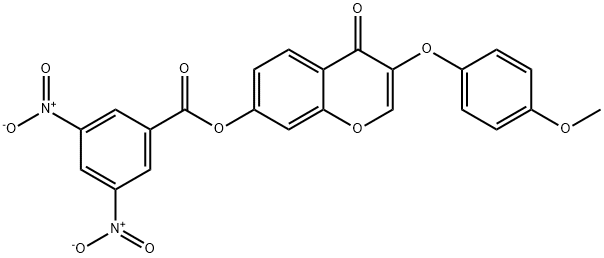 3-(4-methoxyphenoxy)-4-oxo-4H-chromen-7-yl 3,5-bisnitrobenzoate Structure