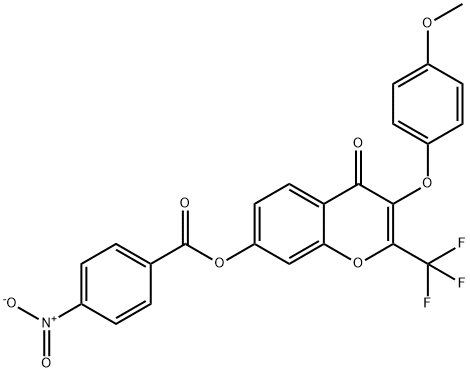 3-(4-methoxyphenoxy)-4-oxo-2-(trifluoromethyl)-4H-chromen-7-yl 4-nitrobenzoate,308299-68-5,结构式