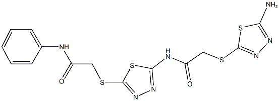 2-[(5-amino-1,3,4-thiadiazol-2-yl)sulfanyl]-N-{5-[(2-anilino-2-oxoethyl)sulfanyl]-1,3,4-thiadiazol-2-yl}acetamide Structure