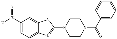 2-(4-benzoyl-1-piperazinyl)-6-nitro-1,3-benzothiazole Struktur