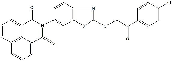 2-(2-{[2-(4-chlorophenyl)-2-oxoethyl]sulfanyl}-1,3-benzothiazol-6-yl)-1H-benzo[de]isoquinoline-1,3(2H)-dione Structure