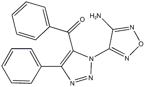 [1-(4-amino-1,2,5-oxadiazol-3-yl)-4-phenyl-1H-1,2,3-triazol-5-yl](phenyl)methanone 化学構造式