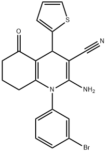 309271-71-4 2-amino-1-(3-bromophenyl)-5-oxo-4-(2-thienyl)-1,4,5,6,7,8-hexahydro-3-quinolinecarbonitrile