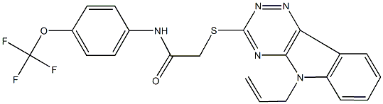 2-[(5-allyl-5H-[1,2,4]triazino[5,6-b]indol-3-yl)sulfanyl]-N-[4-(trifluoromethoxy)phenyl]acetamide 结构式
