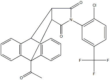 1-acetyl-17-[2-chloro-5-(trifluoromethyl)phenyl]-17-azapentacyclo[6.6.5.0~2,7~.0~9,14~.0~15,19~]nonadeca-2,4,6,9,11,13-hexaene-16,18-dione Structure