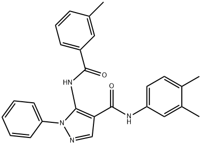 N-(3,4-dimethylphenyl)-5-[(3-methylbenzoyl)amino]-1-phenyl-1H-pyrazole-4-carboxamide Struktur