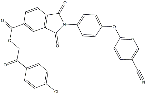 2-(4-chlorophenyl)-2-oxoethyl 2-[4-(4-cyanophenoxy)phenyl]-1,3-dioxo-5-isoindolinecarboxylate Structure