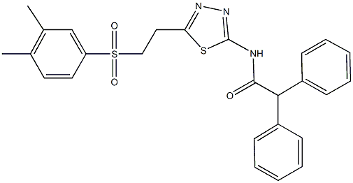 N-(5-{2-[(3,4-dimethylphenyl)sulfonyl]ethyl}-1,3,4-thiadiazol-2-yl)-2,2-diphenylacetamide Structure