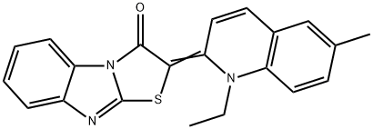 2-(1-ethyl-6-methyl-2(1H)-quinolinylidene)[1,3]thiazolo[3,2-a]benzimidazol-3(2H)-one Structure