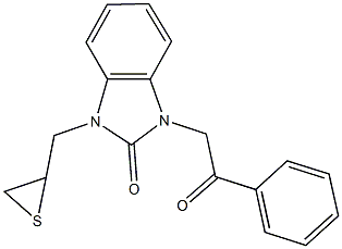 1-(2-oxo-2-phenylethyl)-3-(2-thiiranylmethyl)-1,3-dihydro-2H-benzimidazol-2-one Struktur