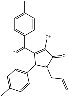 1-allyl-3-hydroxy-4-(4-methylbenzoyl)-5-(4-methylphenyl)-1,5-dihydro-2H-pyrrol-2-one,309276-25-3,结构式