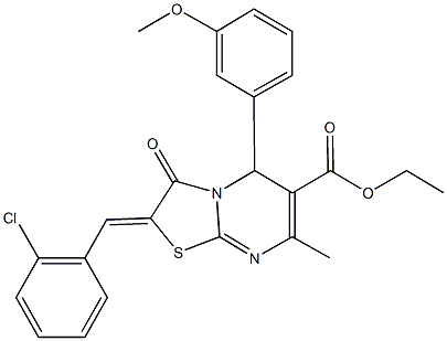 ethyl 2-(2-chlorobenzylidene)-5-(3-methoxyphenyl)-7-methyl-3-oxo-2,3-dihydro-5H-[1,3]thiazolo[3,2-a]pyrimidine-6-carboxylate Structure