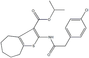 isopropyl 2-{[(4-chlorophenyl)acetyl]amino}-5,6,7,8-tetrahydro-4H-cyclohepta[b]thiophene-3-carboxylate|