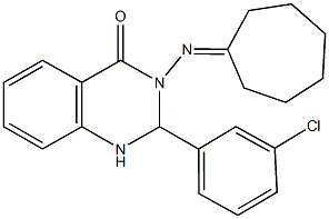 2-(3-chlorophenyl)-3-(cycloheptylideneamino)-2,3-dihydro-4(1H)-quinazolinone Struktur