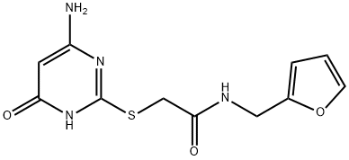 2-[(4-amino-6-oxo-1,6-dihydro-2-pyrimidinyl)sulfanyl]-N-(2-furylmethyl)acetamide,309279-35-4,结构式