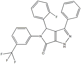 4-(2-fluorophenyl)-3-phenyl-5-[3-(trifluoromethyl)phenyl]-4,5-dihydropyrrolo[3,4-c]pyrazol-6(1H)-one 结构式