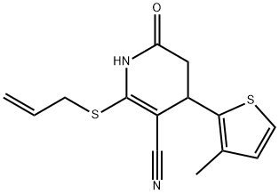 2-(allylsulfanyl)-4-(3-methyl-2-thienyl)-6-oxo-1,4,5,6-tetrahydro-3-pyridinecarbonitrile Structure