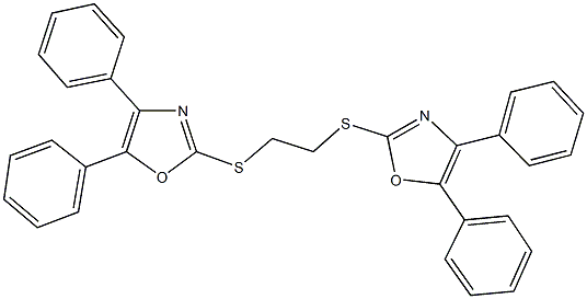 2-({2-[(4,5-diphenyl-1,3-oxazol-2-yl)sulfanyl]ethyl}sulfanyl)-4,5-diphenyl-1,3-oxazole 化学構造式