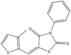 5-[(3-methyl-2-thienyl)methylene]-3-phenyl-2-thioxo-1,3-thiazolidin-4-one Structure