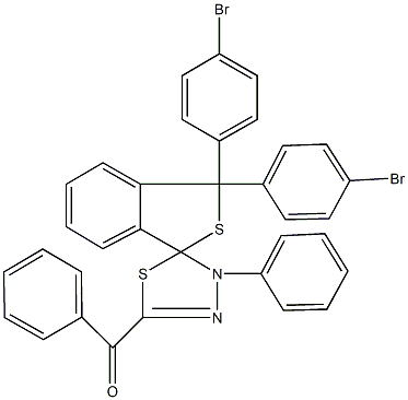 phenyl{1,1-bis(4-bromophenyl)-4'-phenyl-1,3,4',5'-tetrahydrospiro(2-benzothiophene-3,5'-[1,3,4]-thiadiazole)-2'-yl}methanone Structure