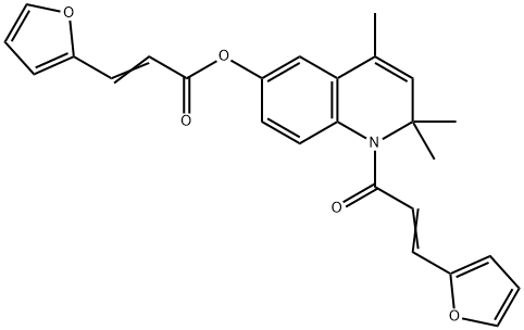 1-[3-(2-furyl)acryloyl]-2,2,4-trimethyl-1,2-dihydro-6-quinolinyl 3-(2-furyl)acrylate 结构式