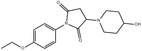 1-(4-ethoxyphenyl)-3-(4-hydroxy-1-piperidinyl)-2,5-pyrrolidinedione Structure