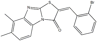 2-(2-bromobenzylidene)-7,8-dimethyl[1,3]thiazolo[3,2-a]benzimidazol-3(2H)-one Struktur