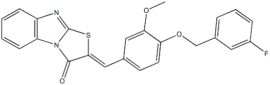 2-{4-[(3-fluorobenzyl)oxy]-3-methoxybenzylidene}[1,3]thiazolo[3,2-a]benzimidazol-3(2H)-one|