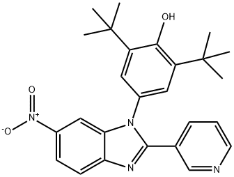 2,6-ditert-butyl-4-[6-nitro-2-(3-pyridinyl)-1H-benzimidazol-1-yl]phenol Structure