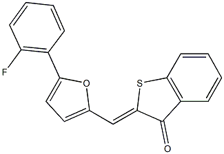 2-{[5-(2-fluorophenyl)-2-furyl]methylene}-1-benzothiophen-3(2H)-one Struktur