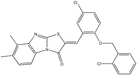 309288-24-2 2-{5-chloro-2-[(2-chlorobenzyl)oxy]benzylidene}-7,8-dimethyl[1,3]thiazolo[3,2-a]benzimidazol-3(2H)-one