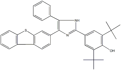 2,6-ditert-butyl-4-(4-dibenzo[b,d]thien-3-yl-5-phenyl-1H-imidazol-2-yl)phenol Structure