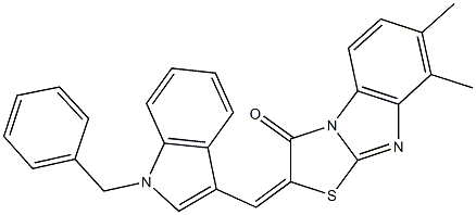2-[(1-benzyl-1H-indol-3-yl)methylene]-7,8-dimethyl[1,3]thiazolo[3,2-a]benzimidazol-3(2H)-one,309289-60-9,结构式
