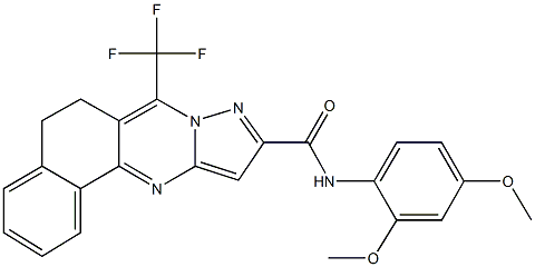 N-(2,4-dimethoxyphenyl)-7-(trifluoromethyl)-5,6-dihydrobenzo[h]pyrazolo[5,1-b]quinazoline-10-carboxamide Structure