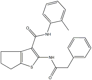 N-(2-methylphenyl)-2-[(phenylacetyl)amino]-5,6-dihydro-4H-cyclopenta[b]thiophene-3-carboxamide Structure