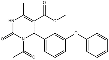 methyl 3-acetyl-6-methyl-2-oxo-4-[3-(phenyloxy)phenyl]-1,2,3,4-tetrahydropyrimidine-5-carboxylate Struktur