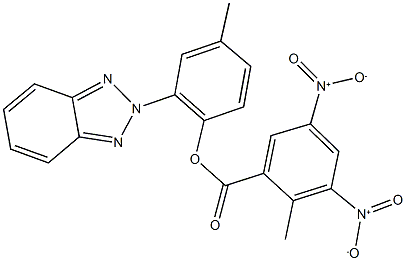 2-(2H-1,2,3-benzotriazol-2-yl)-4-methylphenyl 3,5-bisnitro-2-methylbenzoate 结构式