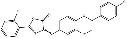 4-{4-[(4-chlorobenzyl)oxy]-3-methoxybenzylidene}-2-(2-fluorophenyl)-1,3-oxazol-5(4H)-one|