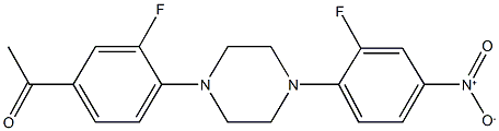 1-[3-fluoro-4-(4-{2-fluoro-4-nitrophenyl}-1-piperazinyl)phenyl]ethanone Structure